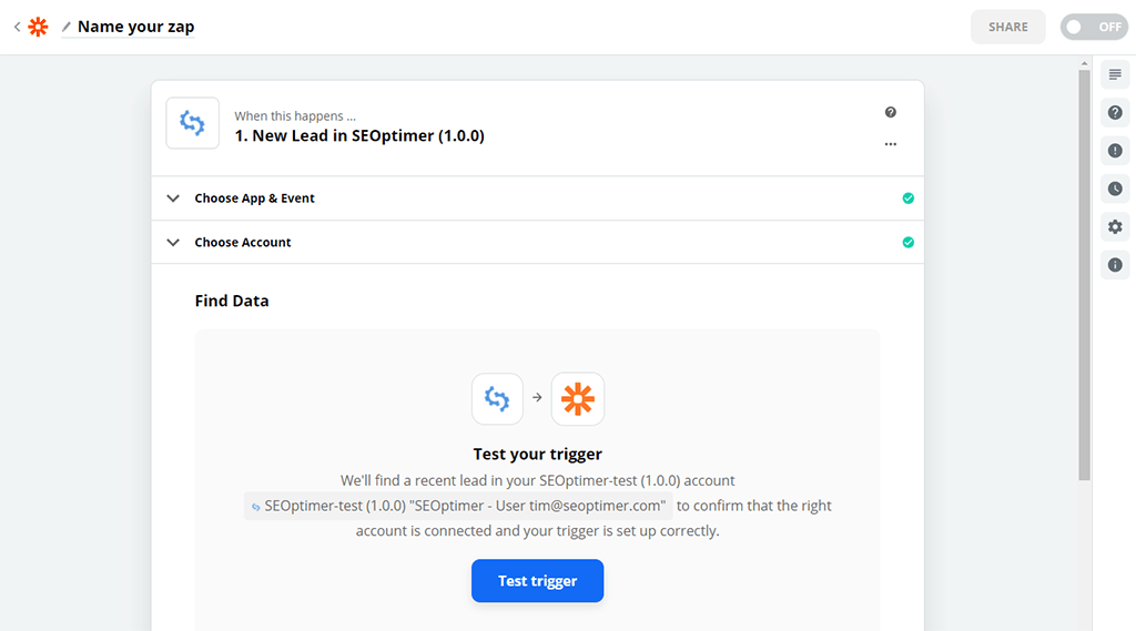 Zapier app step 5